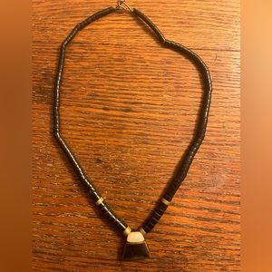 Vintage style brass and stone beaded necklace